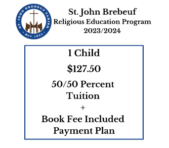 1 Child - 50/50 Percent Tuition + Book Fee Included Payment Plan