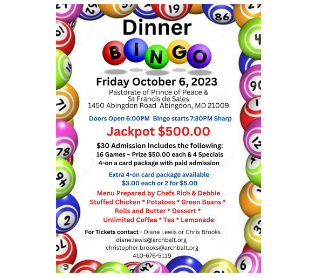 Dinner Bingo