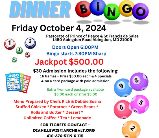 Dinner Bingo 2026