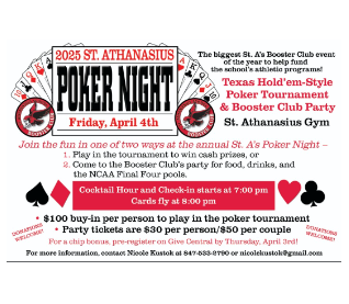 BOOSTERS- Poker Night Tournament buy-in