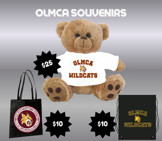 OLMCA Keepsakes - Teddy Bear-$25; Drawstring Bag-$10; Tote Bag-$10 