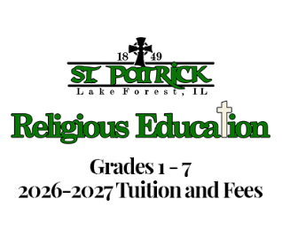 2026-2027 Religious Education Registration Tuition & Fees