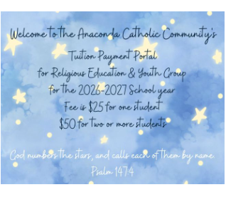 RE & Youth Group Tuition Payments