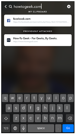 How to add URL in snapchat