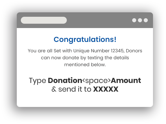 Text to give donation amount